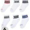 Converse Younger Kids Wordmark Ankle 6pk Socks - White