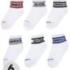 Converse Older Kids Wordmark Ankle 6Pk Socks - White