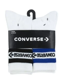 Converse Younger Kids Wordmark Crew 6 Pack Socks - White -Sport Sphere UH9AA SQ4 0000000013 WHITE SLd1