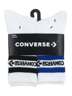Converse Younger Kids 6 Pack Wordmark Crew Socks - White -Sport Sphere UH9AC SQ4 0000000013 WHITE SLd1