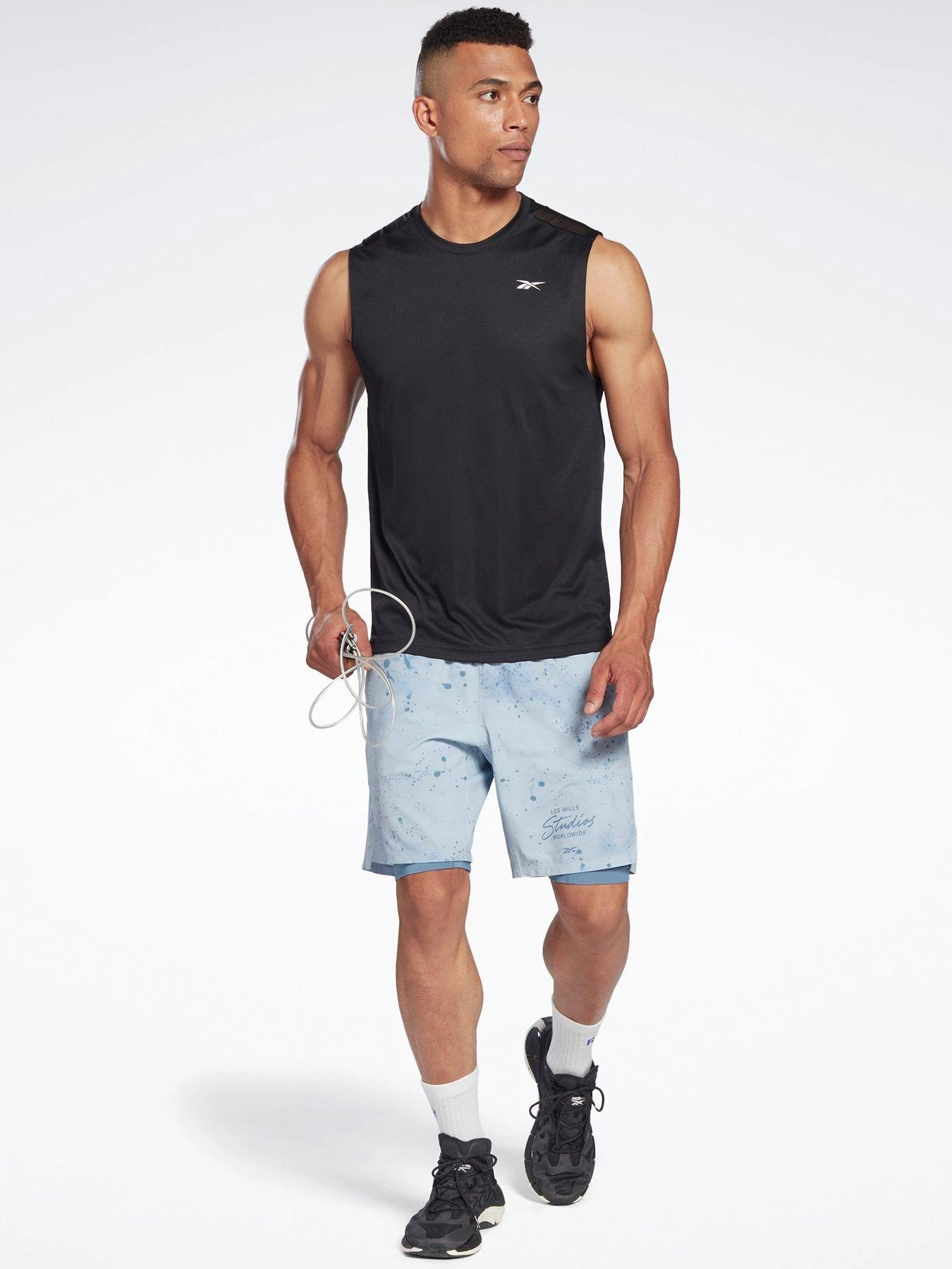 Reebok Les Mills Strength Two-in-One Shorts - Blue 3 Reebok Les Mills Strength Two-in-One Shorts - Blue - Image 3