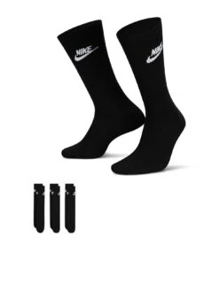 Nike Nsw Everyday Essential 3pack Futura Crew Socks - Black/White