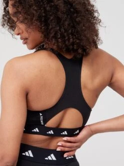 Adidas Women's Tech-Fit Sports Bra - Medium Support - Black -Sport Sphere UJ3KA SQ4 0000000004 BLACK MDd