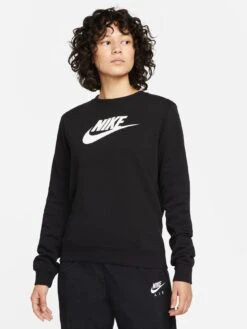 Nike Women's Nsw Club Fleece Gx Crew - BLACK/WHITE