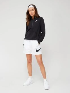 Nike NSW Club Fleece Quarter Zip - Black/White -Sport Sphere UJJEV SQ3 0000000019 BLACK WHITE MDo
