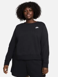 Nike NSW Club Fleece Oversized Crew (Curve) - Black/White