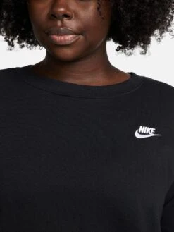 Nike NSW Club Fleece Oversized Crew (Curve) - Black/White -Sport Sphere UJJFJ SQ5 0000000019 BLACK WHITE MDd1
