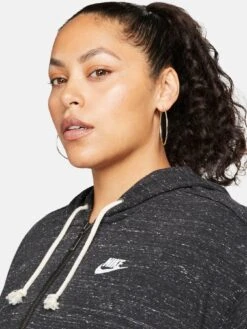 Nike Gym Vintage Easy Zip Through Hoodie (Curve) - Black/White -Sport Sphere UJJKG SQ5 0000000019 BLACK WHITE MDd1
