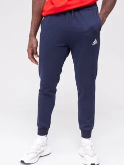 Adidas Sportswear Essentials Fleece Regular Tapered Joggers - Navy/White