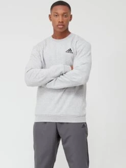 Adidas Sportswear Essentials Fleece Sweatshirt - Grey/Black