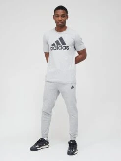 Adidas Sportswear Essentials Fleece Regular Tapered Joggers - Grey/Black -Sport Sphere UMPRY SQ3 0000000222 GREY BLACK MDo