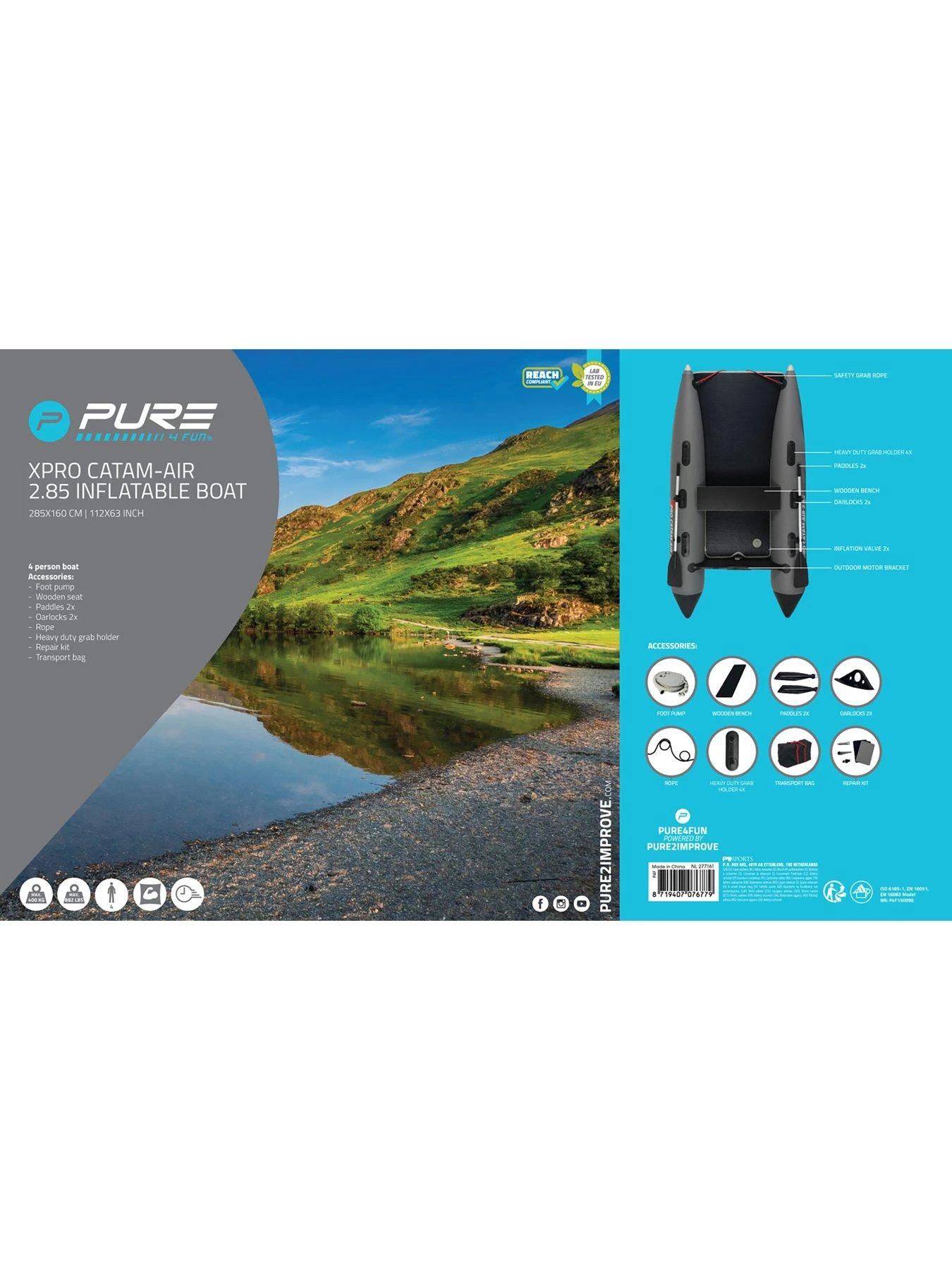 PURE XPRO Catam-Air 285 - 4 Person Inflatable Catamaran Boat 3 PURE XPRO Catam-Air 285 - 4 Person Inflatable Catamaran Boat - Image 3