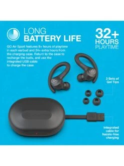 JLab GO Air Sport True Wireless Headphones -Sport Sphere UT2J6 SQ4 0000000004 BLACK SLd