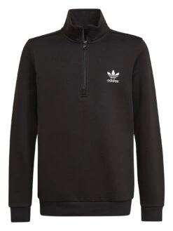 Adidas Originals Kids Adicolor Half Zip Sweatshirt - Black