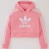 Adidas Originals Junior Girls Adicolor Trefoil Boxy Hoodie - Light Pink