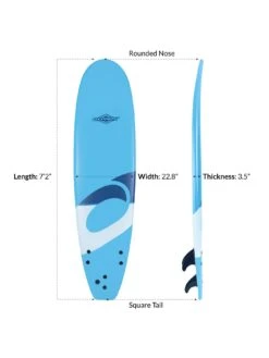 Osprey Logo Foamie Surfboard 7ft 2 -Sport Sphere UV97Z SQ7 0000000020 BLUE DGy