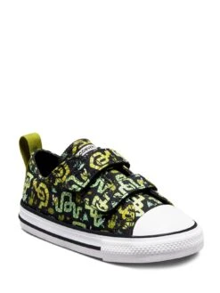 Converse Chuck Taylor All Star 2v Snake Print Toddler Ox Trainers -Sport Sphere UVGY9 SQ3 0000000443 GREY GREEN SLf