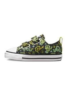 Converse Chuck Taylor All Star 2v Snake Print Toddler Ox Trainers -Sport Sphere UVGY9 SQ6 0000000443 GREY GREEN SLd