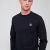 Converse Embroidered Star Chevron Left Chest Long Sleeve Tee - Black