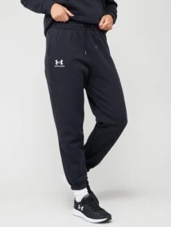 UNDER ARMOUR Essential Fleece Joggers - Black/White