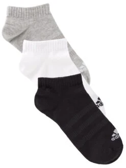 Adidas 3 Pack Low Socks - Grey/White