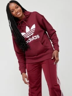 Adidas Originals Trefoil Adicolor Sweatshirt Hoodie - Burgundy