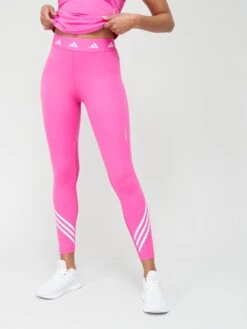 Adidas Tech-Fit 3 Stripe 7/8 Tights - Pink