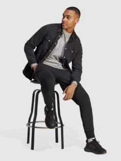 Adidas Sportswear Essentials French Terry Tapered Cuff Logo Joggers - Black -Sport Sphere V4YH2 SQ3 0000000004 BLACK MDo