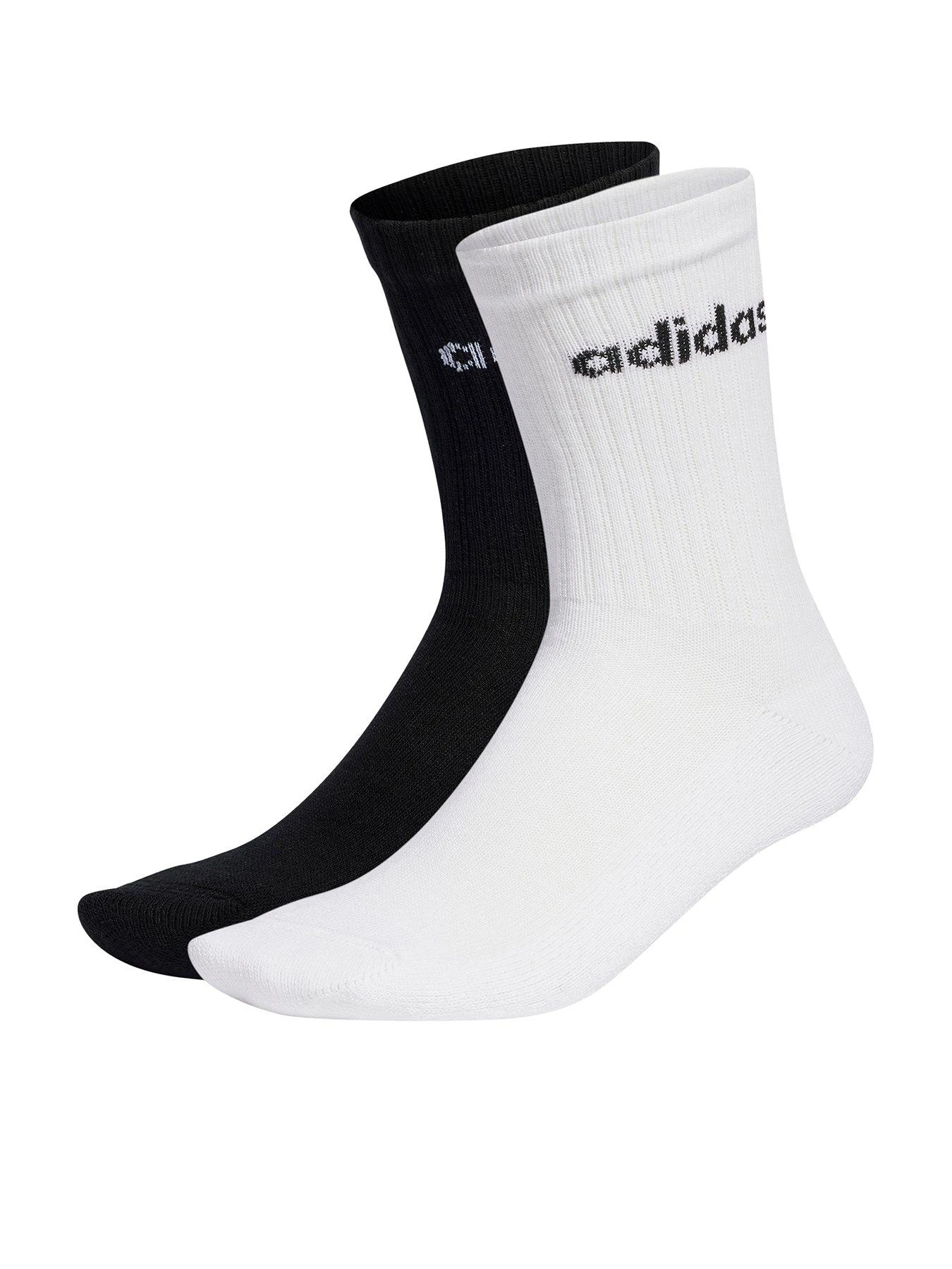 Adidas 3 Pairs Of Performance Linear Crew Cushioned Socks - Multi 1 Adidas 3 Pairs Of Performance Linear Crew Cushioned Socks - Multi