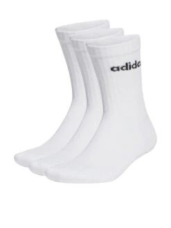 Adidas Performance Linear Crew Cushioned Socks 3 Pairs - White/Black