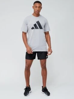Adidas Performance Train Essentials Feelready Logo Training T-Shirt - Medium Grey Heather -Sport Sphere V4YY4 SQ3 0000000390 MEDIUM GREY HEATHER MDo
