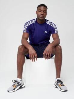 Adidas Performance Train Essentials 3-Stripes Training T-Shirt - Navy -Sport Sphere V4Z8C SQ6 0000000048 NAVY MDd2