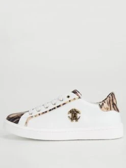 Roberto Cavalli Kids Animal Print Sneakers - White 
