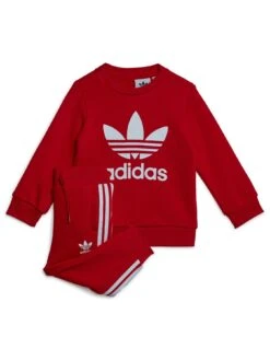 Adidas Originals Infant Adicolor Trefoil Crew Set - Bright Red