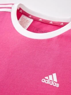 Adidas Sportswear Girls Junior Essentials 3 Stripe Boyfriend Tee - Dark Pink -Sport Sphere V5PXP SQ4 0000004418 DARK PINK SLd