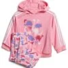 Adidas Infant Dino Print Hoodie & Jogger Set - Pink