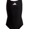 Adidas Girls 3 Bars Logo Swimsuit - Black