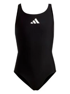 Adidas Girls 3 Bars Logo Swimsuit - Black