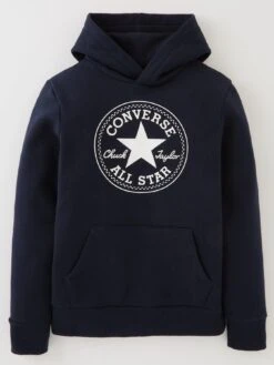 Converse Older Boys Fleece Chuck Patch Core Pullover Hoodie - Dark Blue