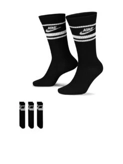 Nike 3 Pack Of Sportswear Everyday Essential Socks - Black/White