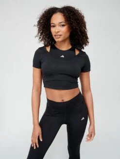 Adidas Train Hiit Crop Tee - Black -Sport Sphere V8XGQ SQ6 0000000004 BLACK MDd2