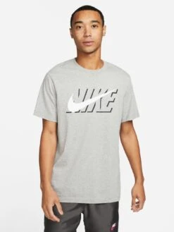 Nike NSW Swoosh Block Logo T-Shirt - Grey