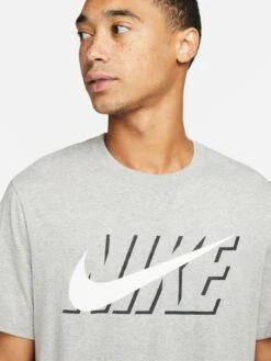 Nike NSW Swoosh Block Logo T-Shirt - Grey -Sport Sphere V923M SQ4 0000000005 GREY MDd