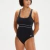 Speedo Shaping Contour Eclipse Swimsuit - Black/White