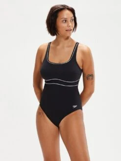 Speedo Shaping Contour Eclipse Swimsuit - Black/White