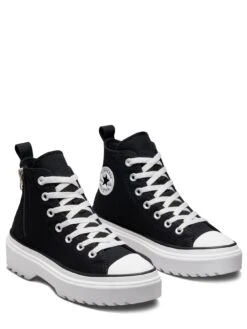 Converse Chuck Taylor All Star Lugged Lift Canvas Junior Hi Top Trainers - Black -Sport Sphere VDNCW SQ3 0000000004 BLACK SLf