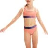 Speedo Girls Contrast Band 2 Piece - Light Orange