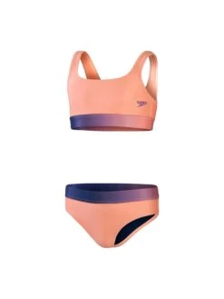 Speedo Girls Contrast Band 2 Piece - Light Orange -Sport Sphere VGGPJ SQ5 0000003757 LIGHT ORANGE SLd1