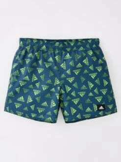 Adidas Younger Boys Badge Of Sport Printed Swim Short - Navy