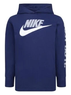 Nike Younger Boys Futura Hooded Long Sleeve T-Shirt - Navy